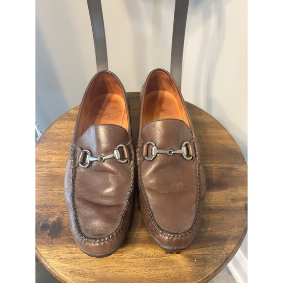 Peter Millar Mens Shoes Size 7 M Leather Brown Slip On Horse Bit Loafer Driving - Picture 1 of 7